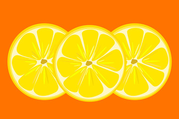 Ilustración de rodajas de limón con fondo colorido
