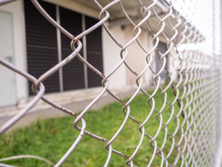 Wire fencing beside each other, the line between the road and the canal