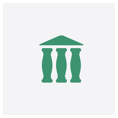 Parthenon concept 2 colored icon. Isolated orange and green Parthenon vector symbol design. Can be used for web and mobile UI/UX