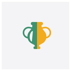 Amphora concept 2 colored icon. Isolated orange and green Amphora vector symbol design. Can be used for web and mobile UI/UX