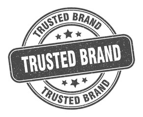 trusted brand stamp. trusted brand label. round grunge sign