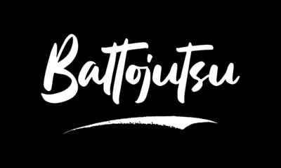 Battojutsu Calligraphy Black Color Text On Black Background
