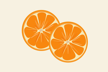 Ilustraci&oacute;n de dos rodajas de naranjas 