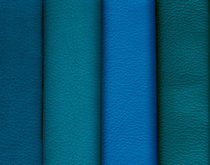 Leather samples in various colors.