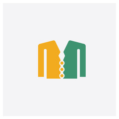 Suit concept 2 colored icon. Isolated orange and green Suit vector symbol design. Can be used for web and mobile UI/UX