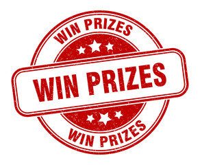 win prizes stamp. win prizes round grunge sign. label
