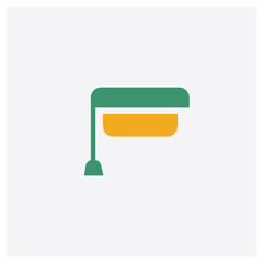 Graduation cap concept 2 colored icon. Isolated orange and green Graduation cap vector symbol design. Can be used for web and mobile UI/UX