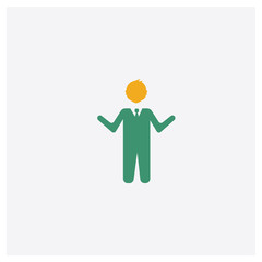 Teacher concept 2 colored icon. Isolated orange and green Teacher vector symbol design. Can be used for web and mobile UI/UX