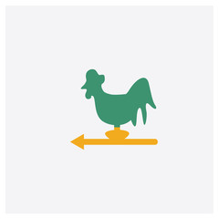 Weather vane concept 2 colored icon. Isolated orange and green Weather vane vector symbol design. Can be used for web and mobile UI/UX