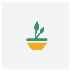 Plant concept 2 colored icon. Isolated orange and green Plant vector symbol design. Can be used for web and mobile UI/UX