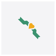 Sash concept 2 colored icon. Isolated orange and green Sash vector symbol design. Can be used for web and mobile UI/UX