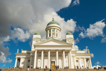 an amazing white church in Helsinki, Finland.