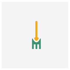 Fork concept 2 colored icon. Isolated orange and green Fork vector symbol design. Can be used for web and mobile UI/UX