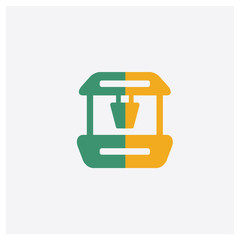 Well concept 2 colored icon. Isolated orange and green Well vector symbol design. Can be used for web and mobile UI/UX