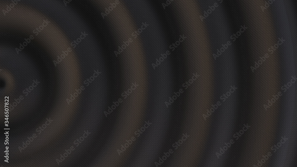 Poster black disk with wavy effect on a white background. abstract background. 3d render.