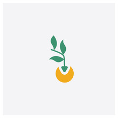 Germination concept 2 colored icon. Isolated orange and green Germination vector symbol design. Can be used for web and mobile UI/UX