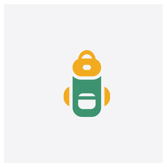 Backpack concept 2 colored icon. Isolated orange and green Backpack vector symbol design. Can be used for web and mobile UI/UX