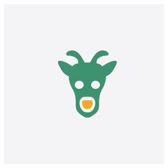 Giraffe concept 2 colored icon. Isolated orange and green Giraffe vector symbol design. Can be used for web and mobile UI/UX