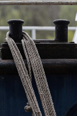 Ship's mooring rope at the pier