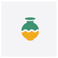 Vase concept 2 colored icon. Isolated orange and green Vase vector symbol design. Can be used for web and mobile UI/UX