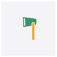 Axe concept 2 colored icon. Isolated orange and green Axe vector symbol design. Can be used for web and mobile UI/UX
