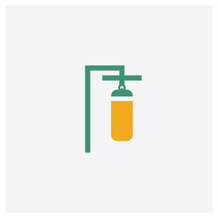 Punching bag concept 2 colored icon. Isolated orange and green Punching bag vector symbol design. Can be used for web and mobile UI/UX