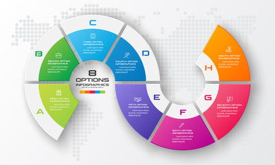 Timeline infographic template,Business concept with 8 options,Vector illustration.
