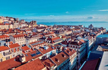 Fototapeta na wymiar Lisbon. Top view of the city center.