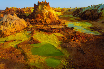 Fototapeta na wymiar Dallol landscape, Danakil desert, Ethiopia