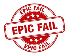 epic fail stamp. epic fail round grunge sign. label