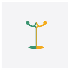 Coat stand concept 2 colored icon. Isolated orange and green Coat stand vector symbol design. Can be used for web and mobile UI/UX