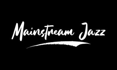 Mainstream Jazz Calligraphy Black Color Text On Black Background