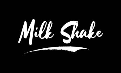 Milk Shake Calligraphy Black Color Text On Black Background