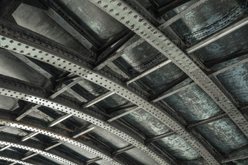 ironworks of a historic steel bridge