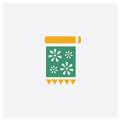 Carpet concept 2 colored icon. Isolated orange and green Carpet vector symbol design. Can be used for web and mobile UI/UX