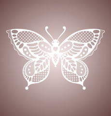 Fototapeta na wymiar Lace butterfly. Tattoo, graphic, cloth. Suitable for wedding invitations and cards.