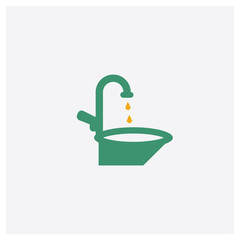 Faucet concept 2 colored icon. Isolated orange and green Faucet vector symbol design. Can be used for web and mobile UI/UX