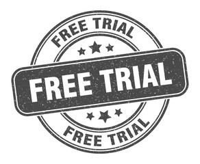 free trial stamp. free trial label. round grunge sign