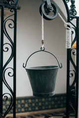 Hanging pail of water