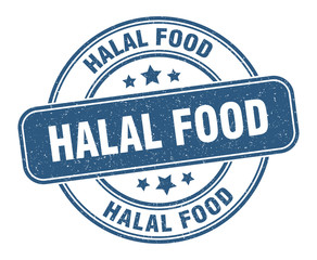 halal food stamp. halal food label. round grunge sign