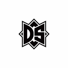 DS monogram logo with square rotate style outline