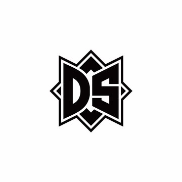 DS monogram logo with square rotate style outline