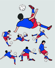 Russia soccer player goal Print embroidery graphic design vector art