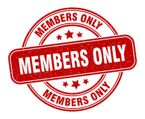 members only stamp. members only label. round grunge sign