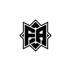 FA monogram logo with square rotate style outline