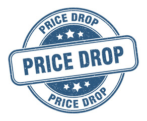 price drop stamp. price drop round grunge sign. label