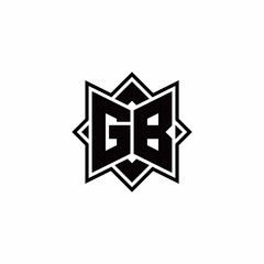GB monogram logo with square rotate style outline