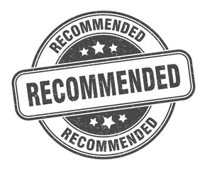 recommended stamp. recommended round grunge sign. label