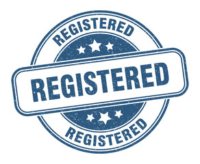 registered stamp. registered round grunge sign. label