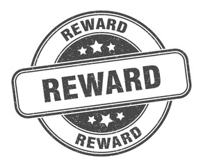 reward stamp. reward round grunge sign. label